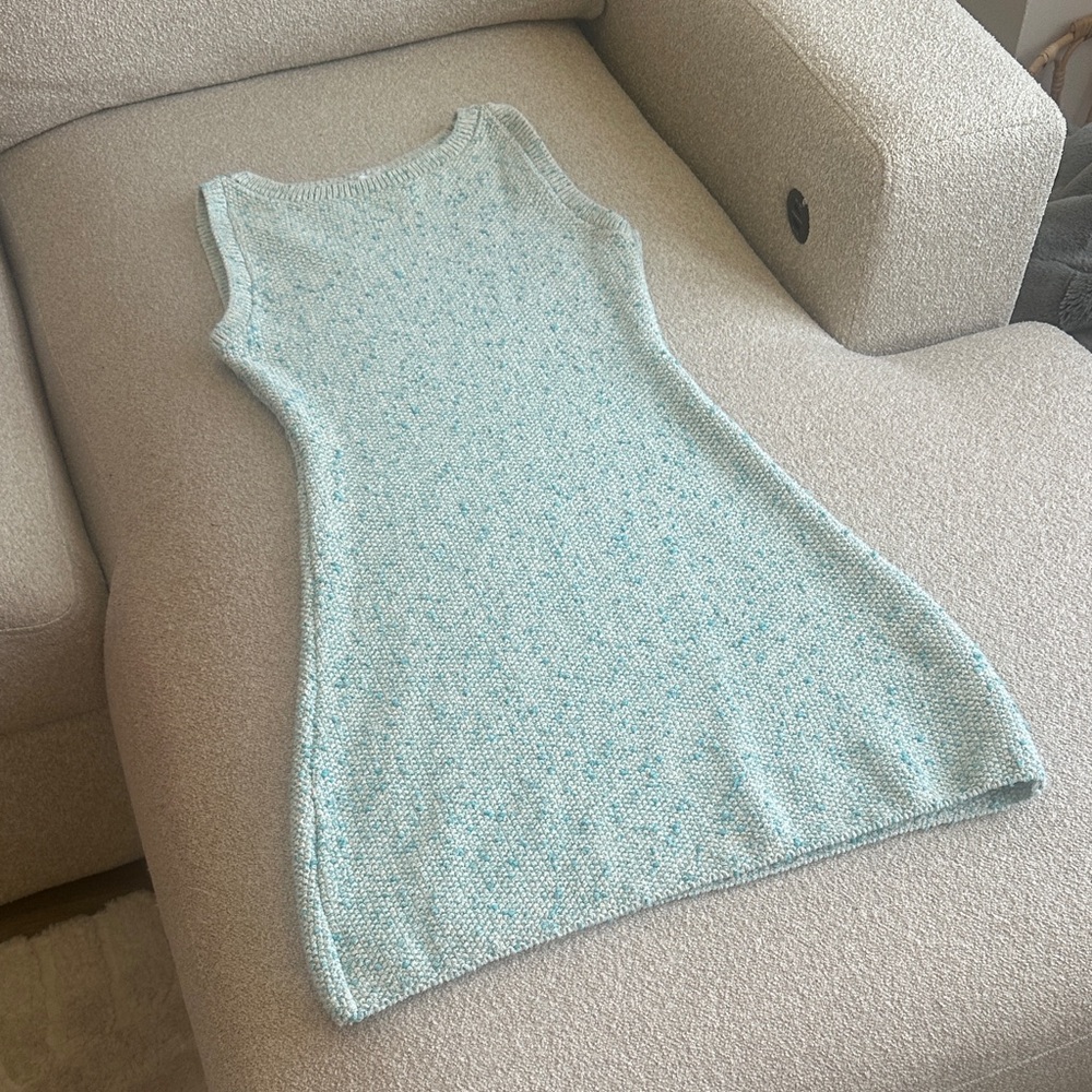 Zara Sky Blue Knit Mini Dress